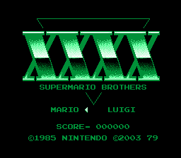 Super Mario Bros XXXX Title Screen